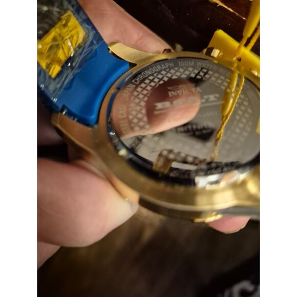 Invicta Bolt 50 mm Gold Tone Case Blue Dial Skeleton Hands Blue Silicone Straps main image 4